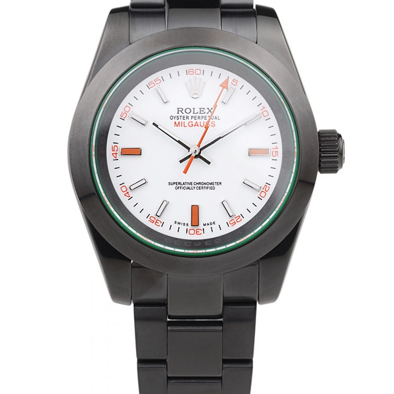 Milgauss Saphire Rolex Tinted Dial Pro-Hunter Green White 0526